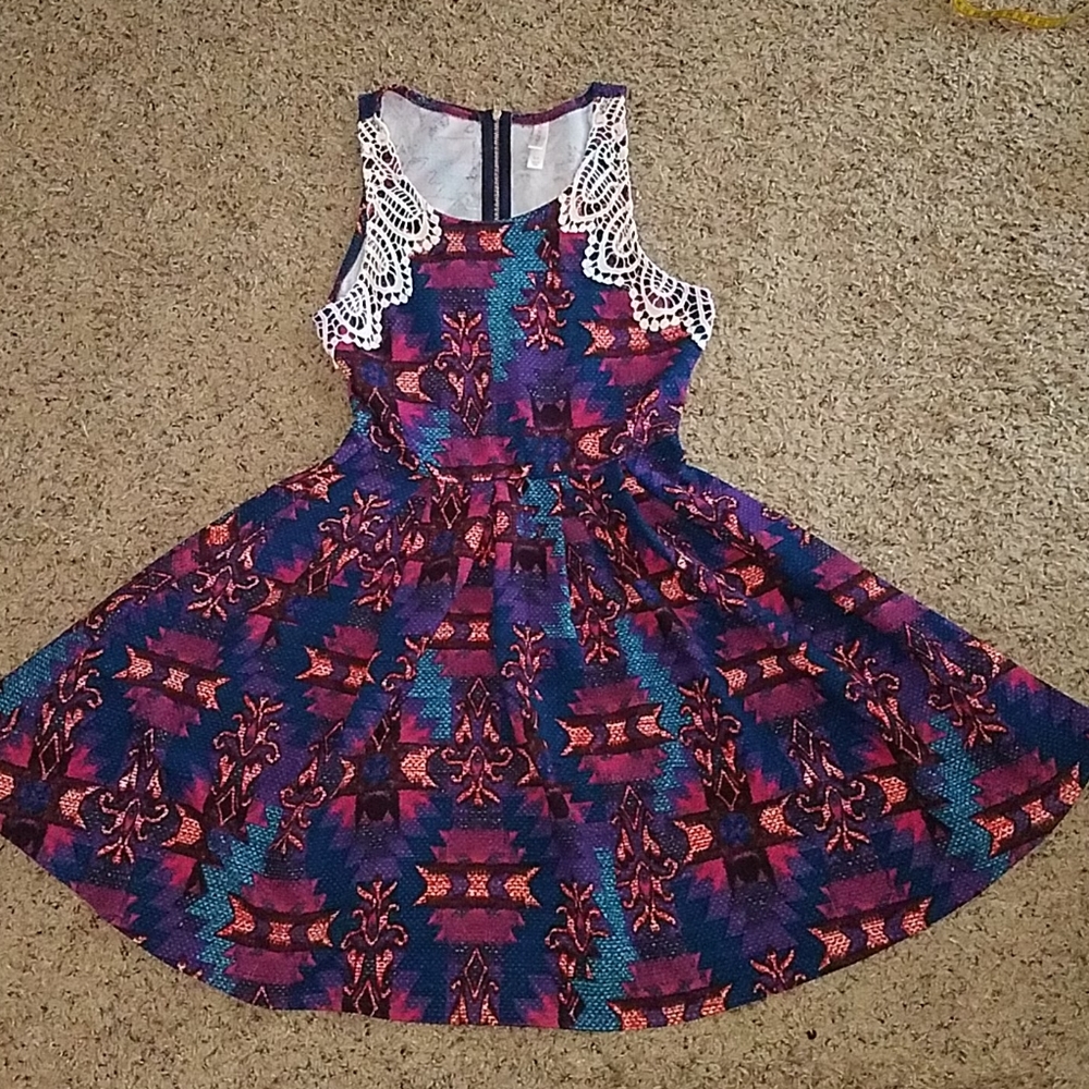 Xhilaration Colorful Abstract Sleeveless Dress
